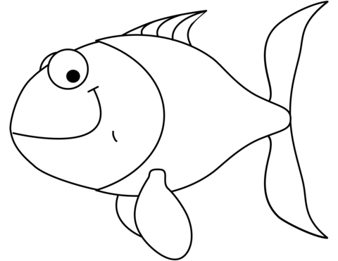 Cartoon Goldfish Coloring Page